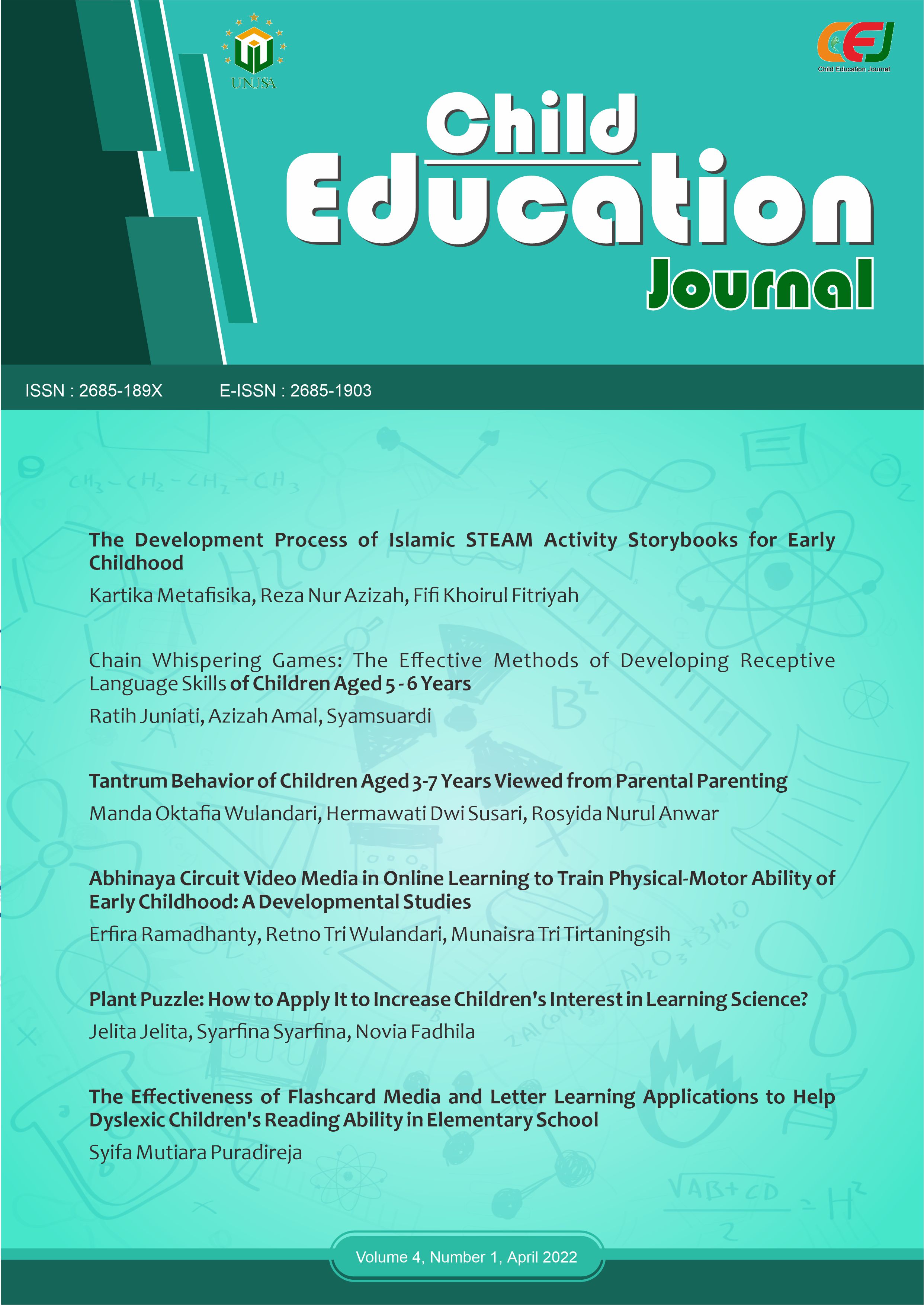 					View Vol. 4 No. 1 (2022): Child Education Journal 
				