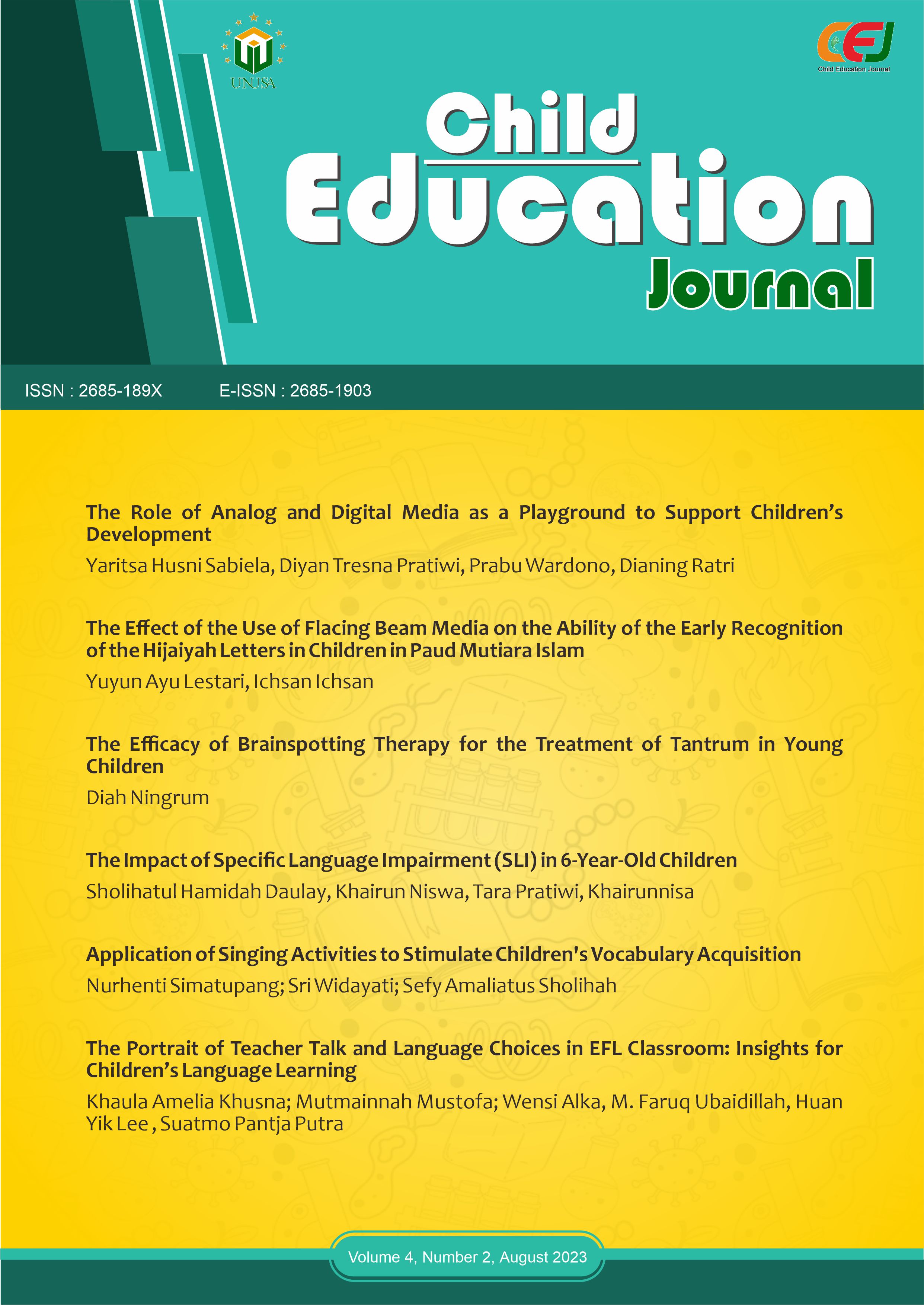 					View Vol. 4 No. 2 (2022): Vol. 4 No. 2 (2022): Child Education Journal
				