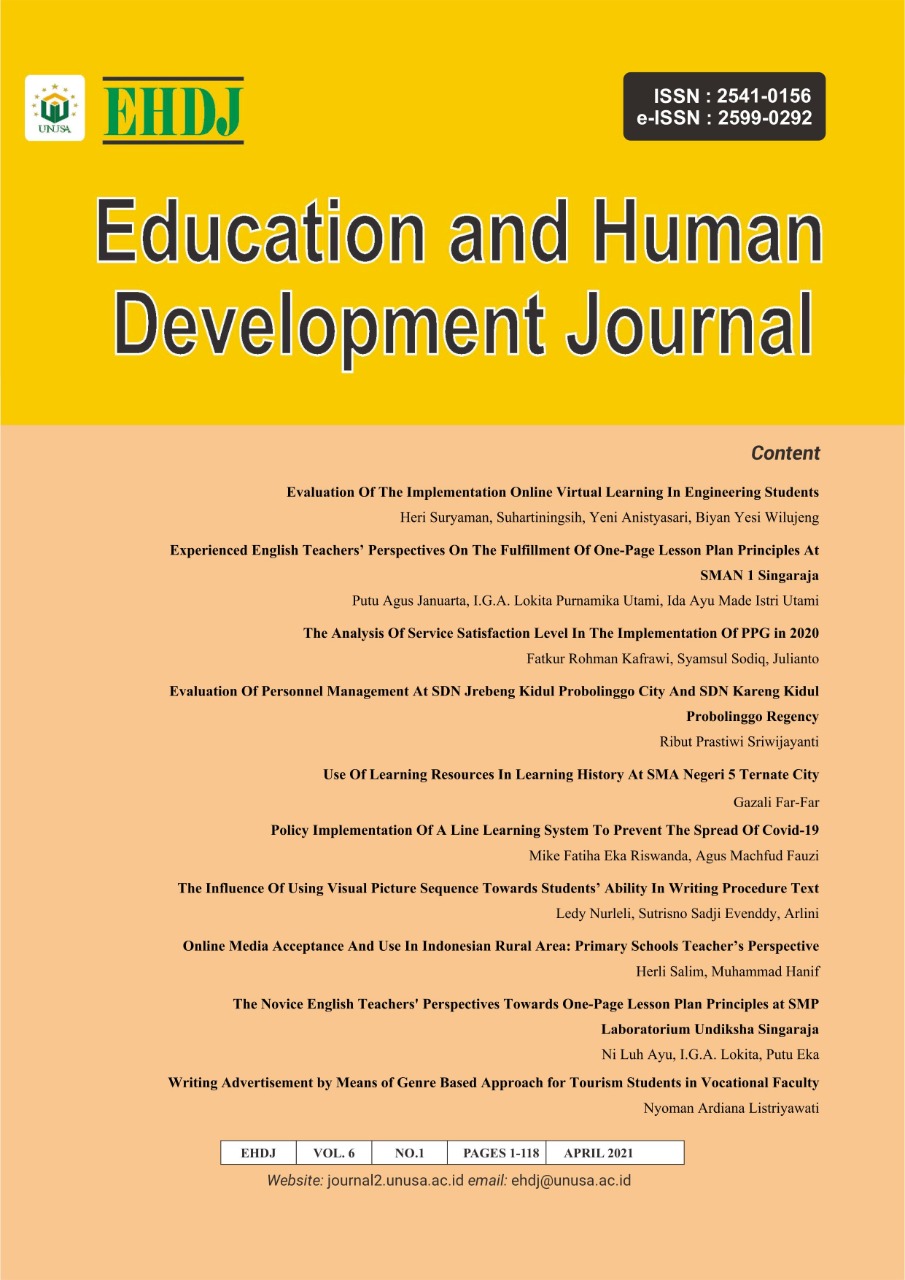 					View Vol. 6 No. 1 (2021): Education and Human Development Journal
				