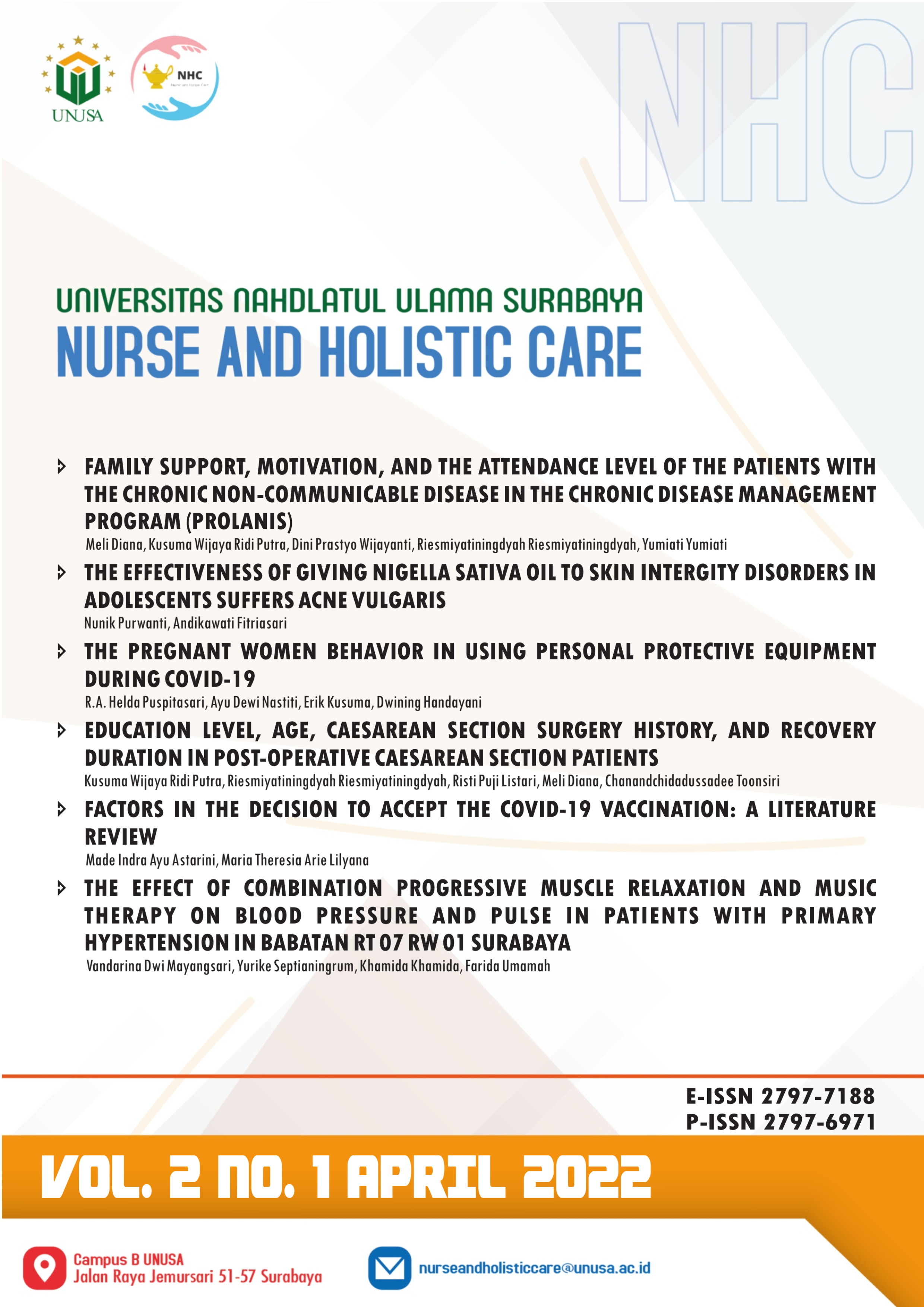 					View Vol. 2 No. 1 (2022): Nurse and Holistic Care
				