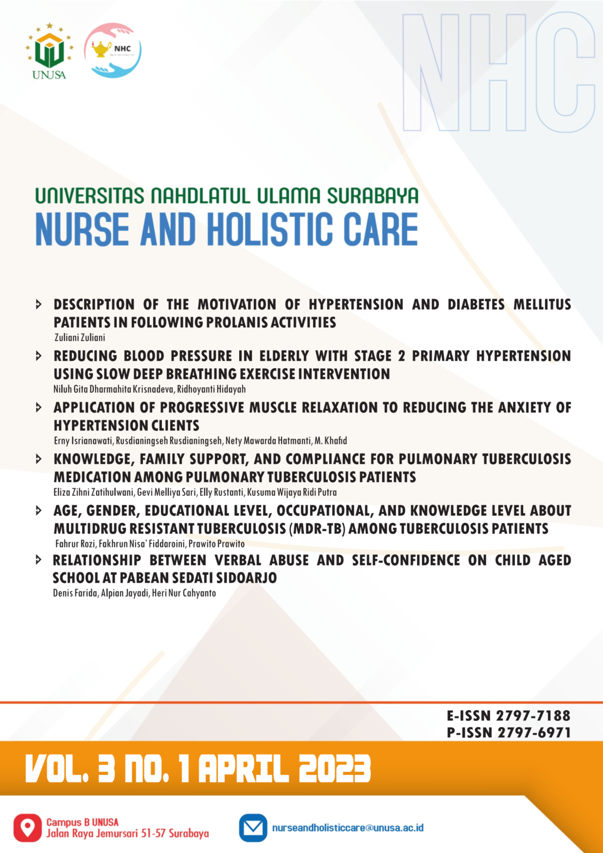 					View Vol. 3 No. 1 (2023): Nurse and Holistic Care
				