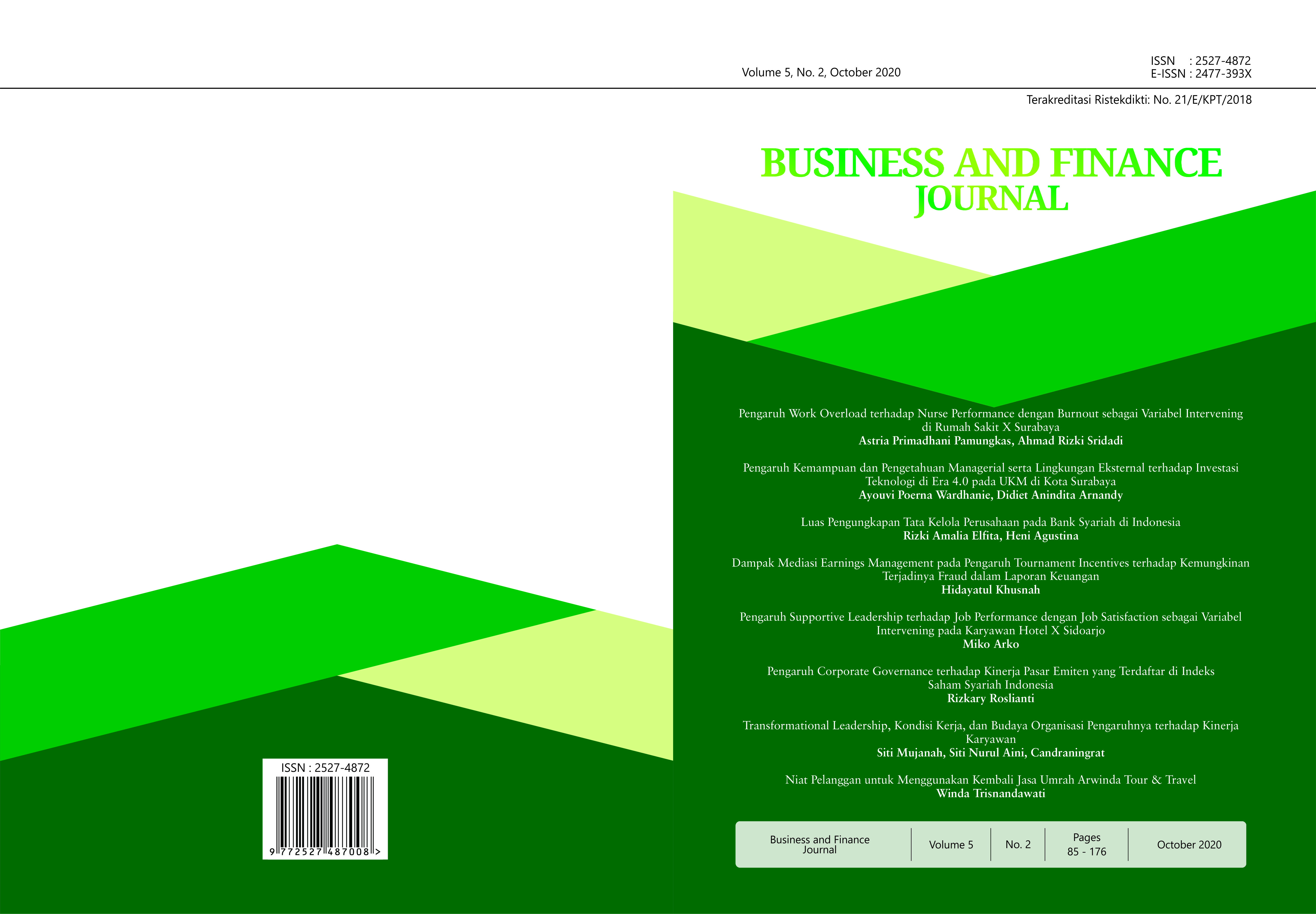 					View Vol. 5 No. 2 (2020): Business and Finance Journal
				