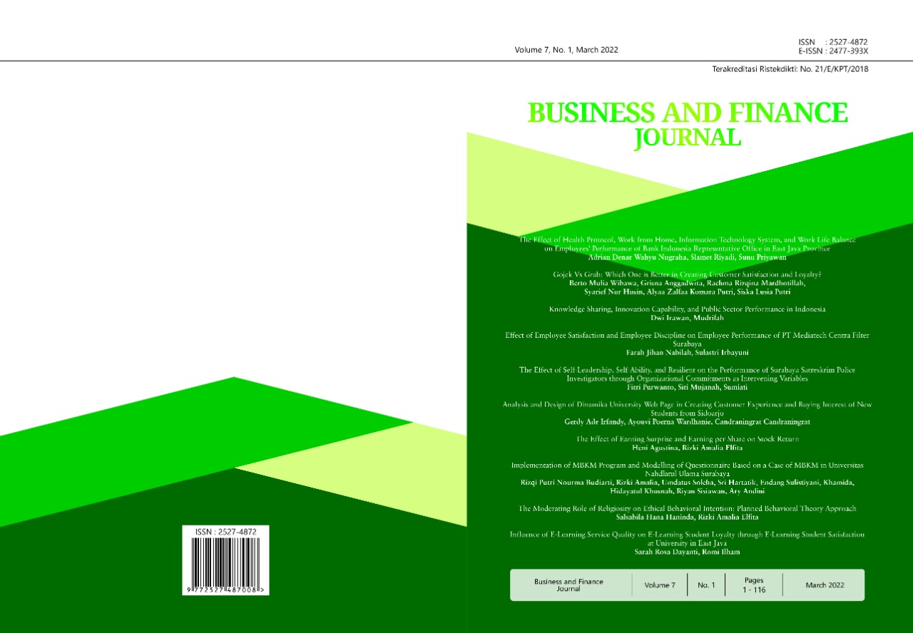 					View Vol. 7 No. 1 (2022): Business and Finance Journal
				
