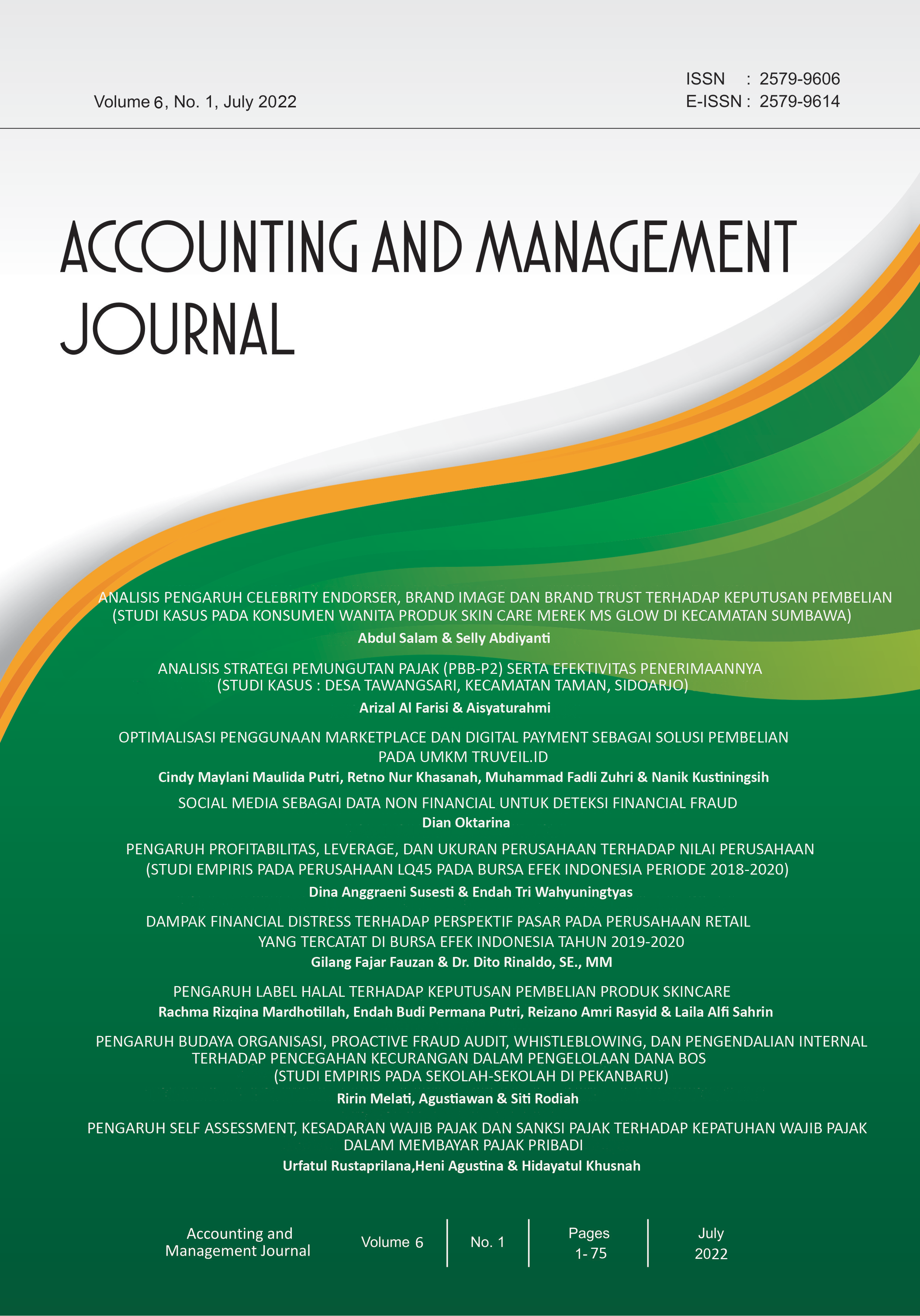 					View Vol. 6 No. 1 (2022): Accounting and Management Journal
				
