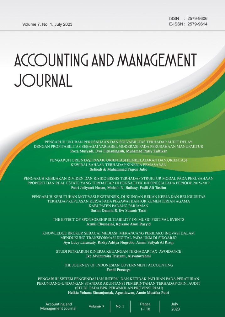 					View Vol. 7 No. 1 (2023): Accounting and Management Journal
				
